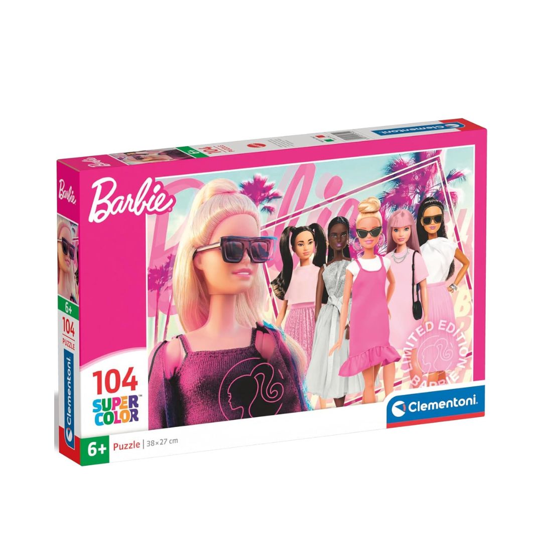 CLEM PUZZLE BARBIE FASHION 104PCS - 1 104-piece puzzle showcasing Barbie in stylish attire, encouraging imaginative play and enhancing fine motor skills.