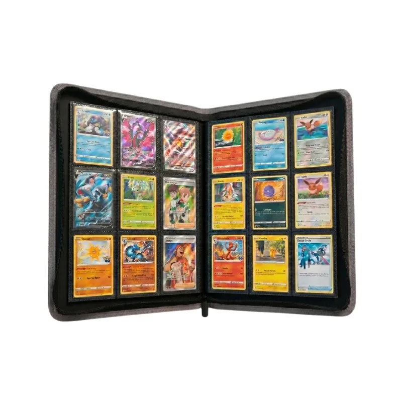 EVORETRO 9-Pocket Zip-Up Trading Card Zipper Binder for 360 cards Gray - 13419 - Image 3