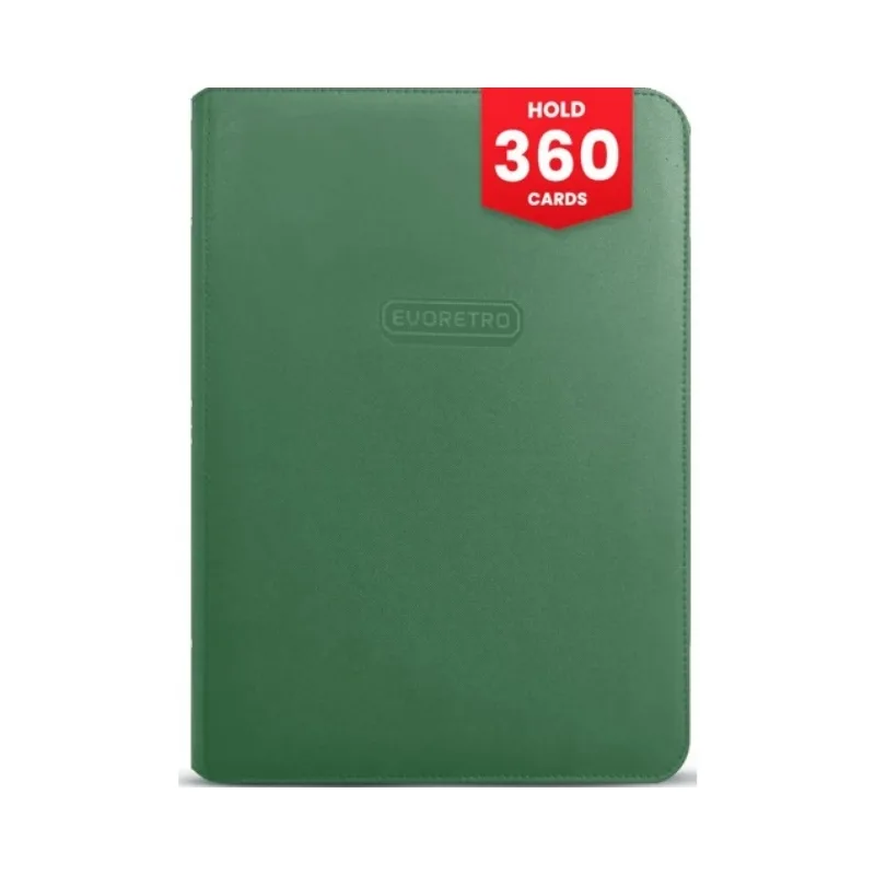EVORETRO 9-Pocket Zip-Up Trading Card Zipper Binder for 360 cards Green - 13413 - Image 2
