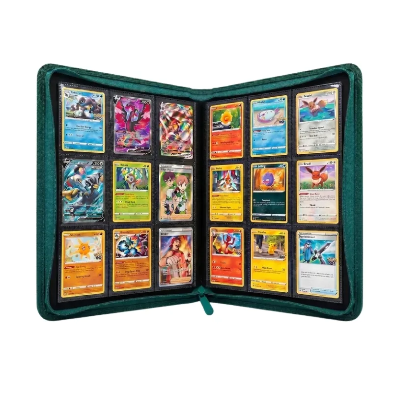 EVORETRO 9-Pocket Zip-Up Trading Card Zipper Binder for 360 cards Green - 13413 - Image 4