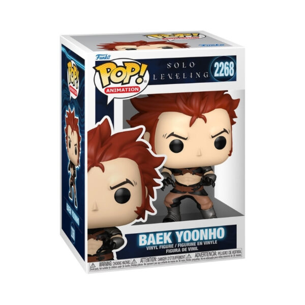 Funko Pop figure of Baek Yoonho from Solo Leveling, featuring detailed design and vibrant colors