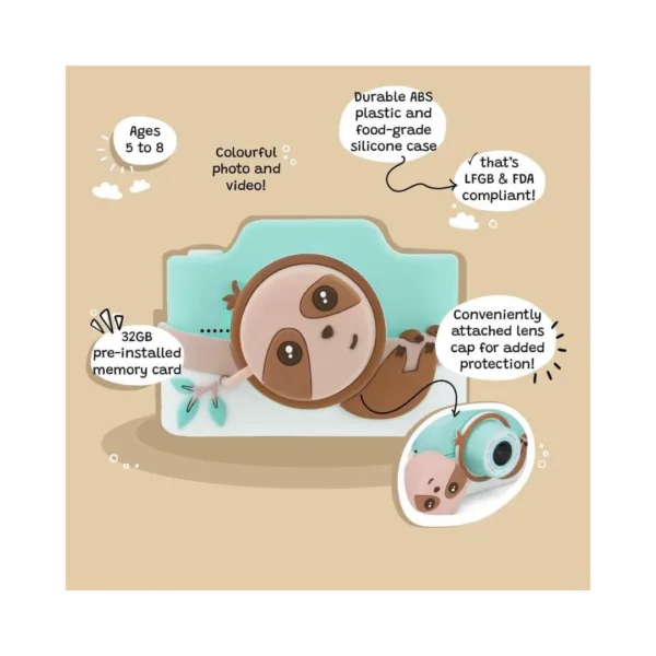 Kiimento Kids Digital Camera and Video Zippy the Sloth – 13163