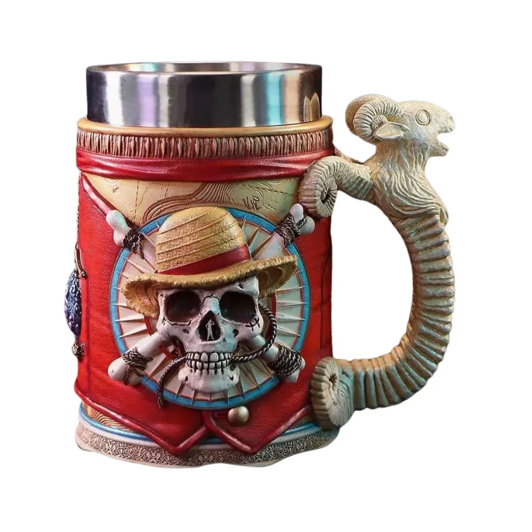 Collectible tankard featuring Luffy from One Piece, showcasing vibrant colors and detailed design for fans and collectors.