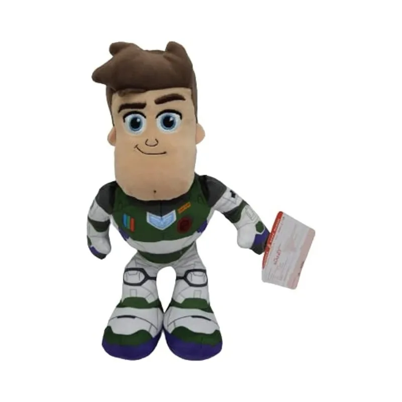 10-inch plush toy of Buzz Lightyear from Disney Pixar's Toy Story 4, featuring vibrant colors and a chunky design