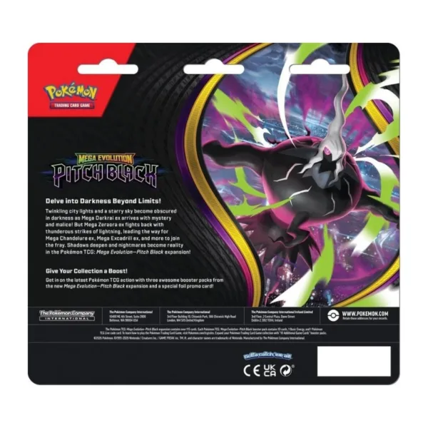 Pokemon TCG: Mega Evolutions (ME-05) Pitch Black 3 pack Blister – 1010419120