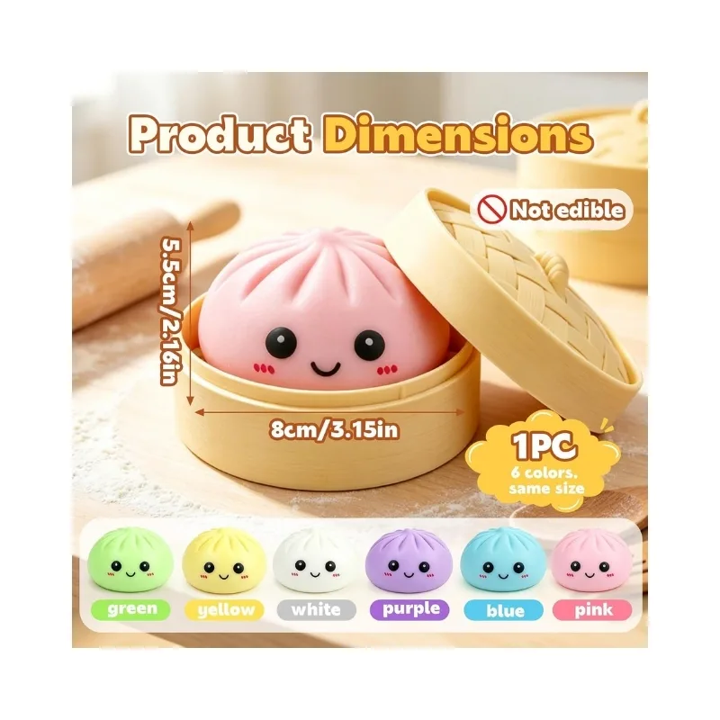 Squishy Bun Mini Flour Buns Fidget Toys (Random Surprise 1pc) - Image 4