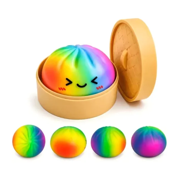 Squishy Bun Multi Coloured Buns Fidget Toy (Random Surprise 1pc)