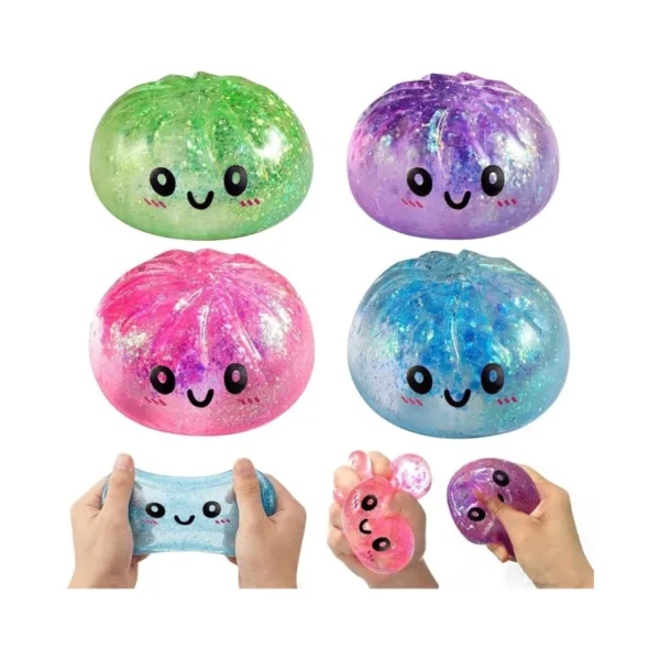Squishy Glitter Buns Assorted Dumpling Fidget Toy (1pc Surprise)