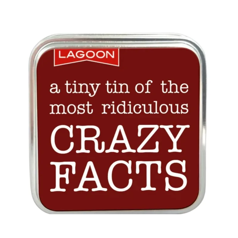 A lagoon tabletop game titled "Crazy Facts" featuring colorful cards and playful illustrations