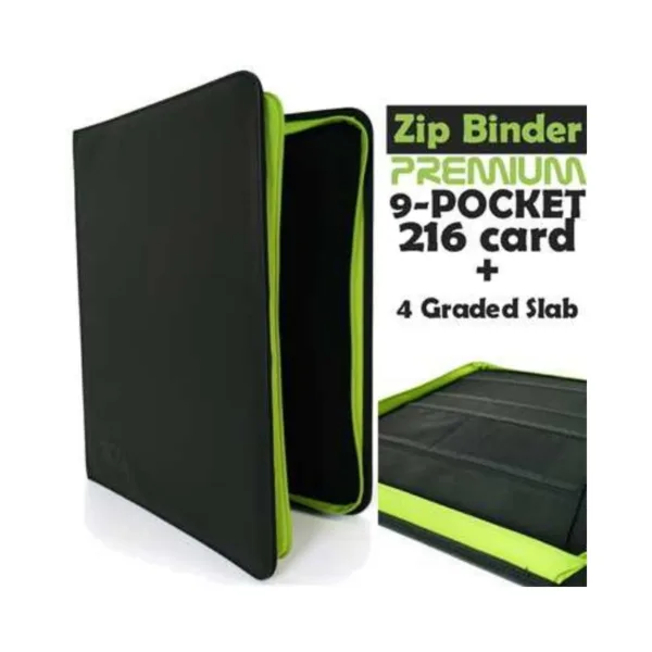 TcgLab 9-Pocket Toploader Album (216 toploader + 4 Graded Slab) Leather Black – 148727