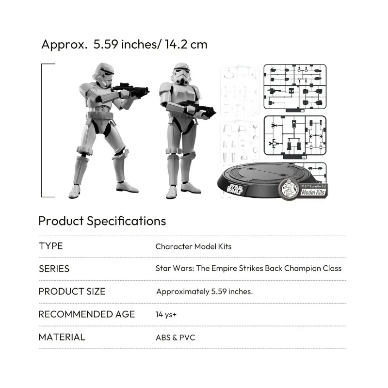 Blokees Star Wars Stormtrooper 1/12 Scale Snap-Fit Model Kit Articulated Action Figure - 75802 - Image 5