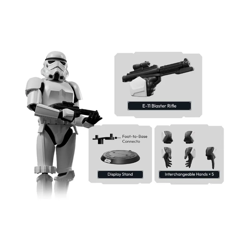 Blokees Star Wars Stormtrooper 1/12 Scale Snap-Fit Model Kit Articulated Action Figure - 75802 - Image 6