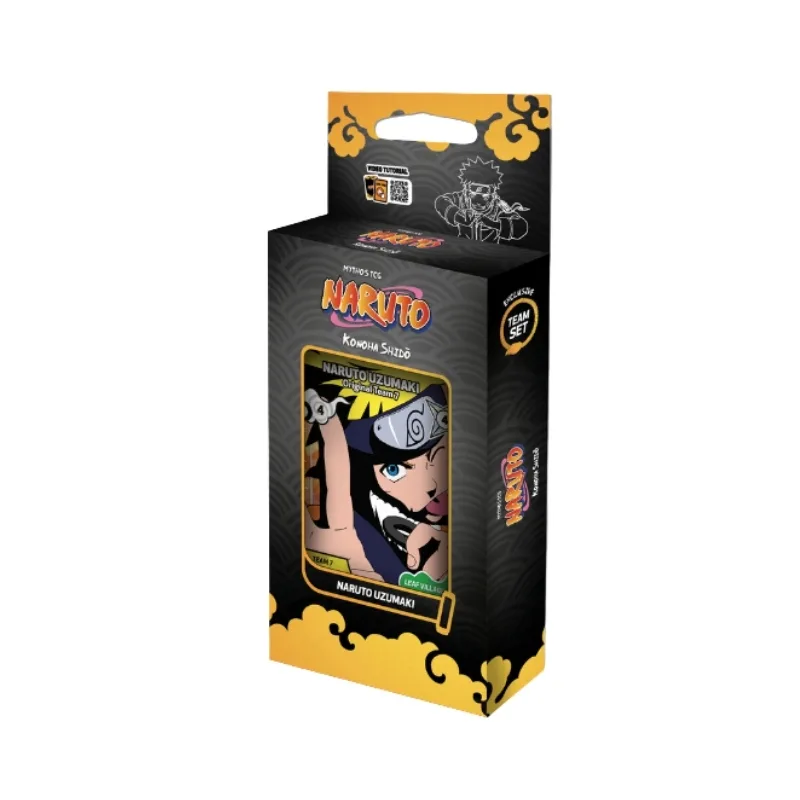 Naruto Uzumaki 2nd Edition Team Set Box for Cicaboom: includes three packs of Konoha Shido trading cards.