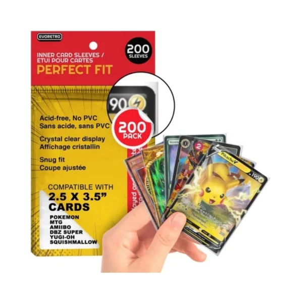 Evoretro Sleeves Perfect Fit for Pokemon,Lorcana,MTG Cards 200 Pack – EV-1946