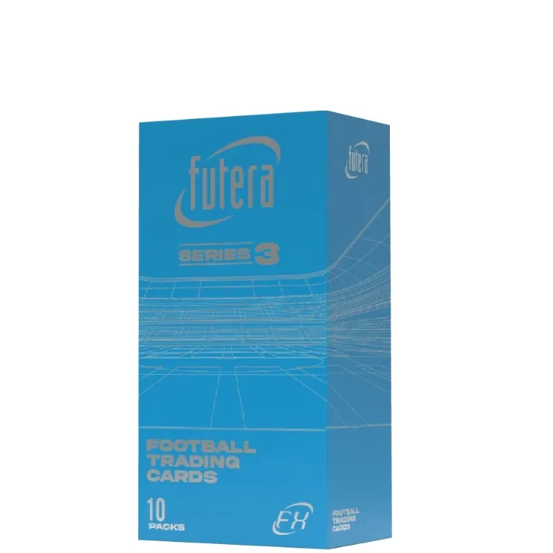 Futera World Football FX Series 3 Hobby Box featuring collectible trading cards and football memorabilia