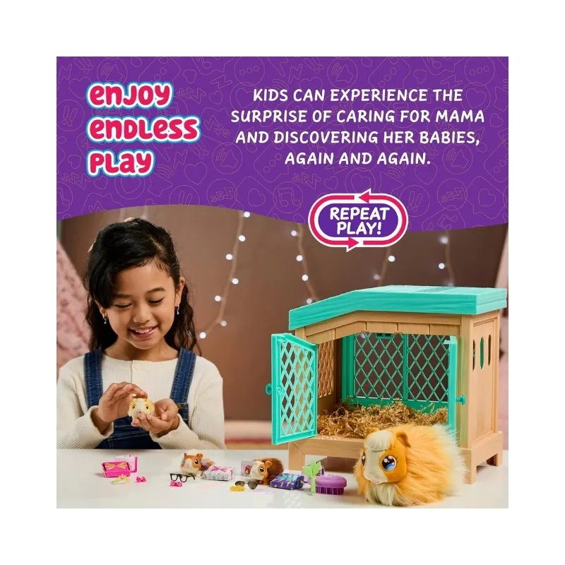 Little Live Pets Mama Surprise Guinea Pig Interactive Plush Playset - 26410 - Image 7