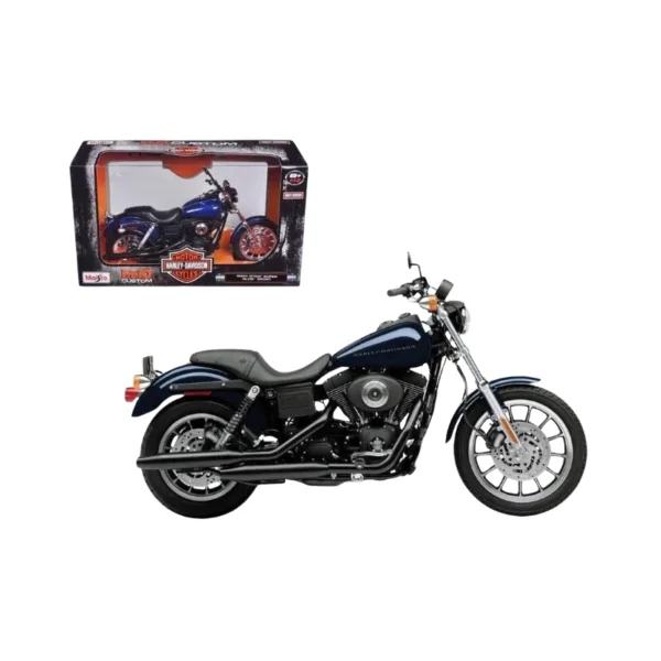 Maisto 1:12 2004 Harley-Davidson Dyna Super Glide Sport Die-Cast Motorcycle Model – Blue