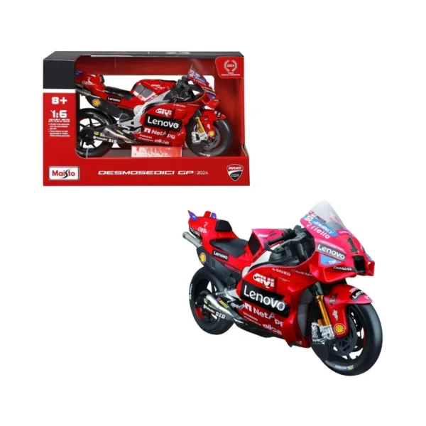 Maisto 1:6 Ducati Desmosedici GP 2024 Die-Cast MotoGP Model – Francesco Bagnaia #63