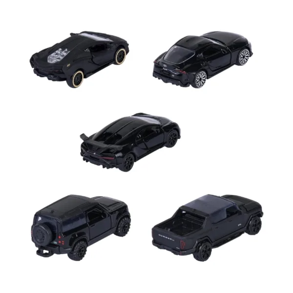 Majorette Black Edition 5-Car Gift Set 1:64 Scale Die-Cast Metal Model Cars with Freewheel