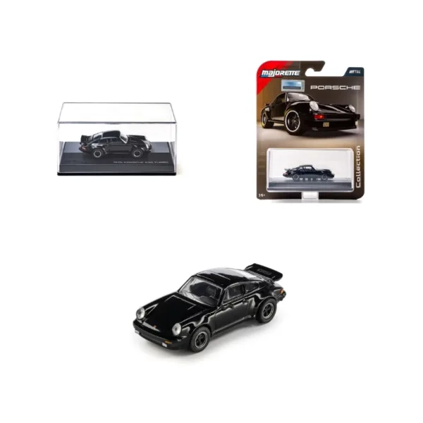 Majorette Collection Series 1:64 1975 Porsche 930 Turbo Die-Cast Metal Model Car with Acrylic Display Case
