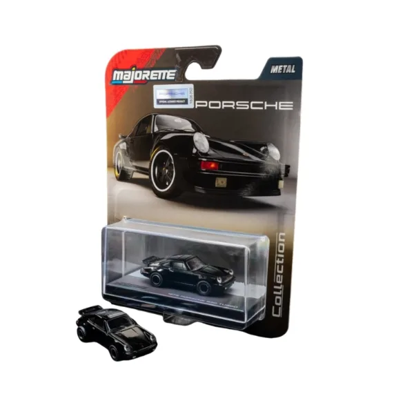 Majorette Collection Series 1:64 1975 Porsche 930 Turbo Die-Cast Metal Model Car with Acrylic Display Case