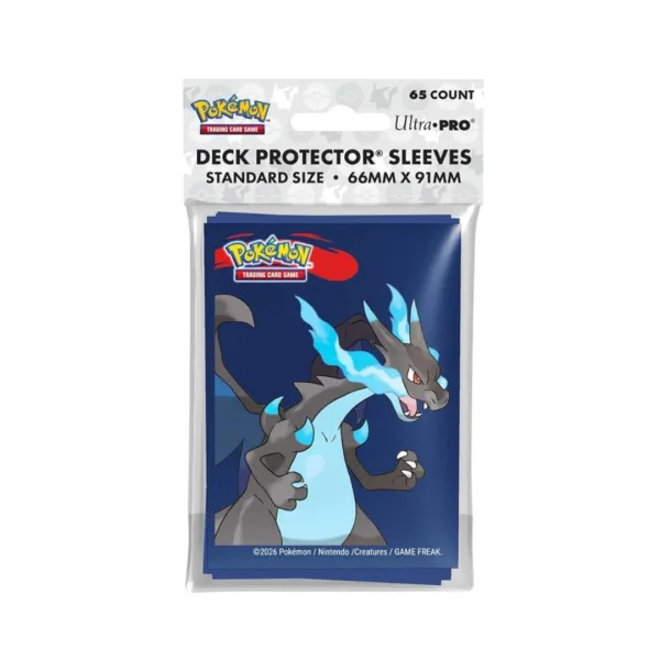 Ultra Pro: Pokemon Mega Charizard X Standard Deck Protector (65-Pack) Card Sleeves – 81775