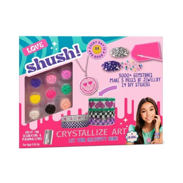 Shush Crystallize Art Set DIY Crystal Gem Necklaces & Bracelets – 35480