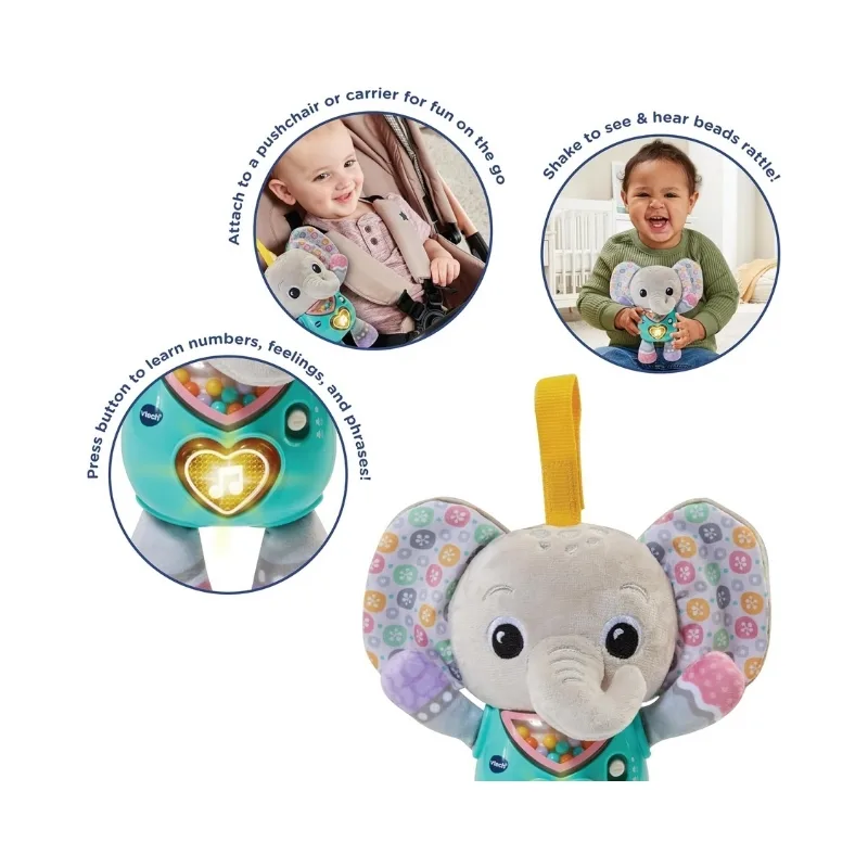 VTech Cuddle & Sing Elephant Interactive Plush Baby Toy with Songs & Lights - Image 3