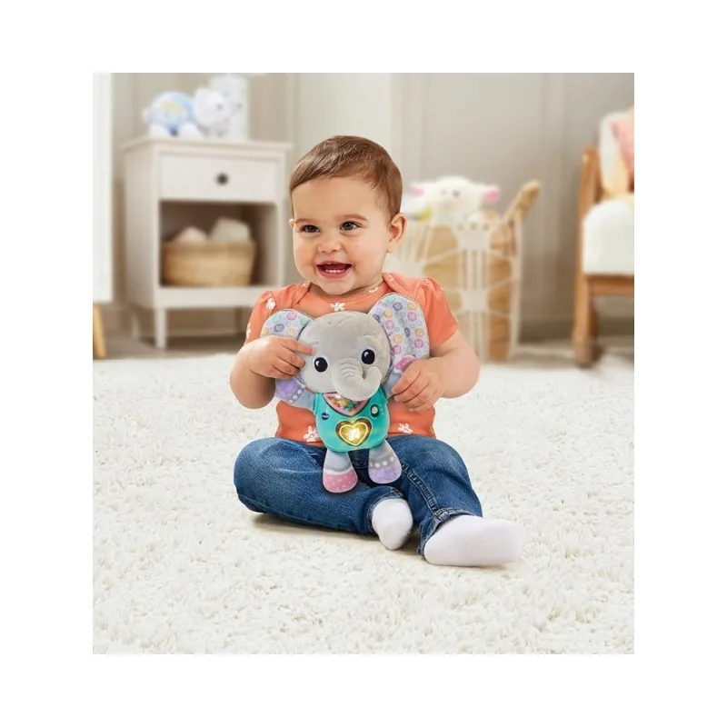 VTech Cuddle & Sing Elephant Interactive Plush Baby Toy with Songs & Lights - Image 4