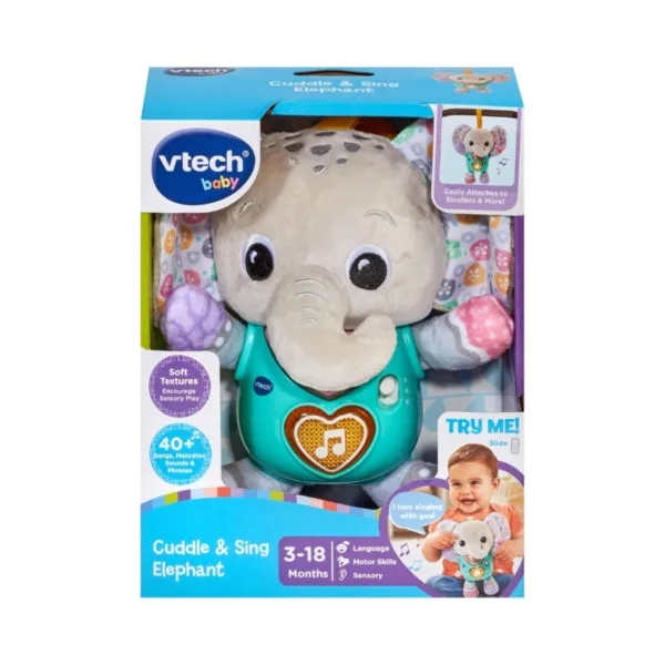 VTech Cuddle & Sing Elephant Interactive Plush Baby Toy with Songs & Lights