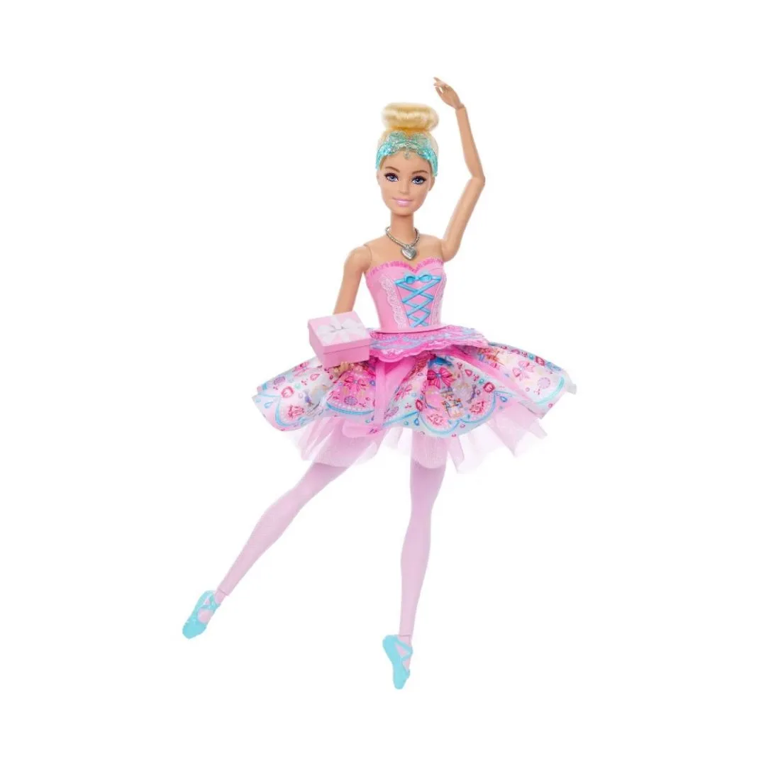 Barbie Clara as a ballerina from The Nutcracker, dressed in a pink and white tutu with delicate ballet shoes.