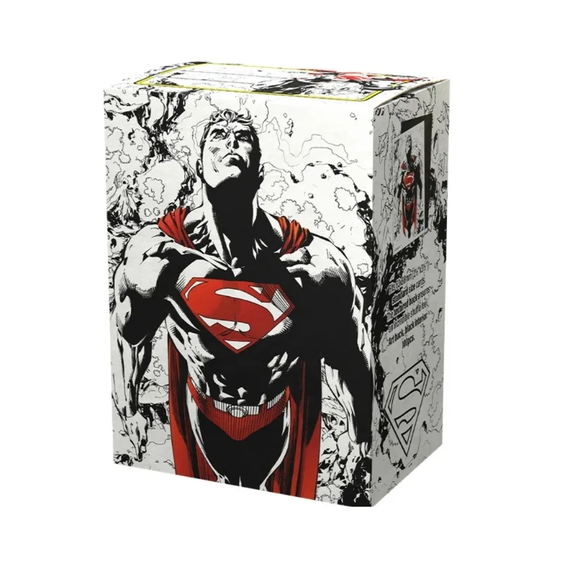 Dragon Shield Matte Superman Core card sleeves in red and white, featuring Superman design, pack of 100 sleeves.