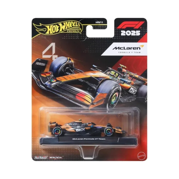 Hot Wheels Premium Formula 1 1:64 Scale Die-Cast Car (Metal/Metal & Real Riders) JKD81