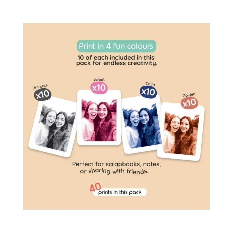 Kiimento Ink Free Print Pack for P2 Instant Print Camera 40pcs - 13169 - Image 3
