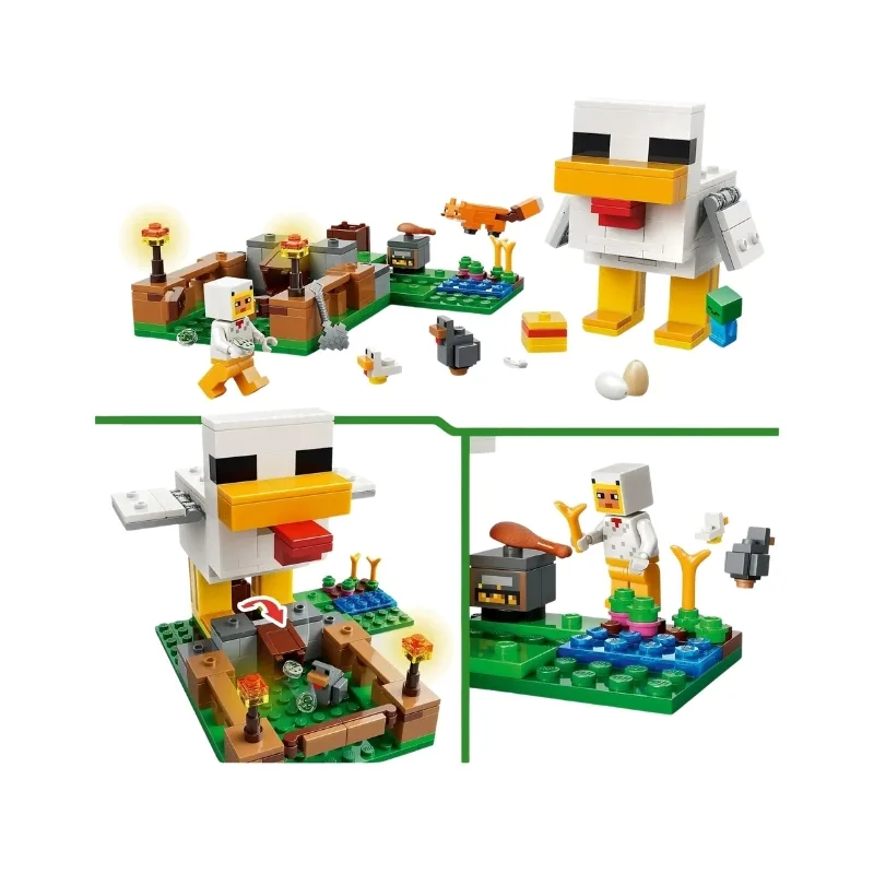 LEGO Minecraft 21585 Chicken Egg-Laying Coop Set with Minifigures - 6585522 - Image 3