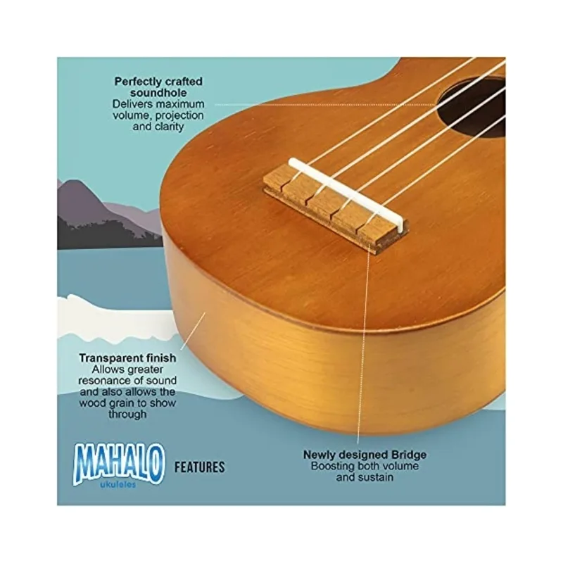Mahalo Ukelele Kahiko Transparent Brown - MK1TBR - Image 4