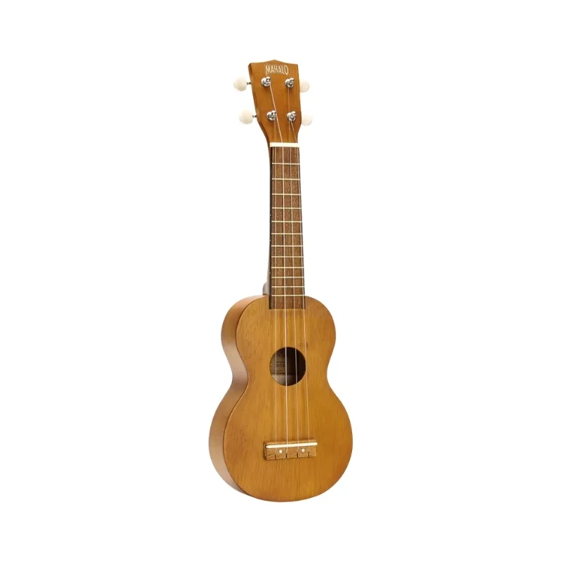 Transparent brown Mahalo Ukelele Kahiko, showcasing its smooth finish and traditional design.