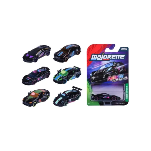 Majorette Neon Racers Die-Cast Car Series (1 of 6 Random Model 1:64 Scale) 8504100003