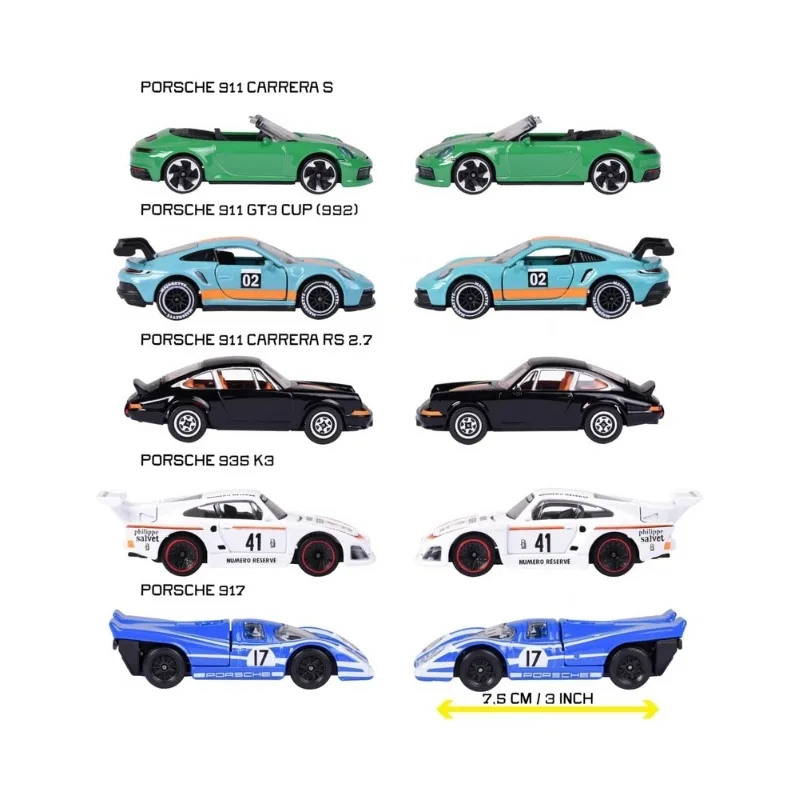 Majorette Porsche 5-Piece Die-Cast Gift Set (1:64 Scale) - 8502105002 - Image 3