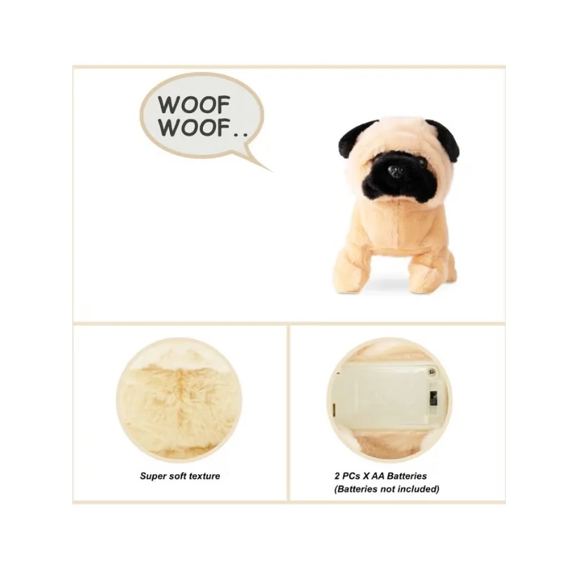 Pugs At Play Walking Pug Battery Operated Interactive Plush Toy - ST-PAP28 - Image 4