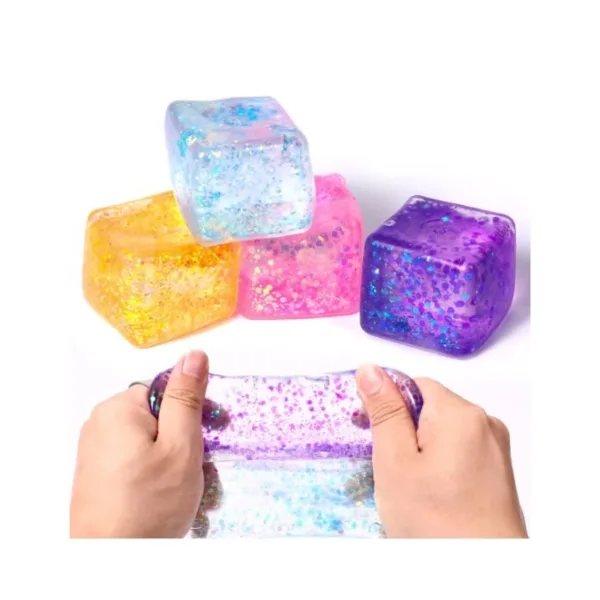 Squish Mart SQSH Ice Cube Maltose & Powder Glitter Squishy 5.5 cm Random 1 Pc – SQUISH-9448