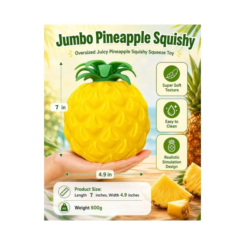 SoftMart: Big Pineapple Scented Slow-Rising Jumbo Squishy Toy - D2871 - Image 3