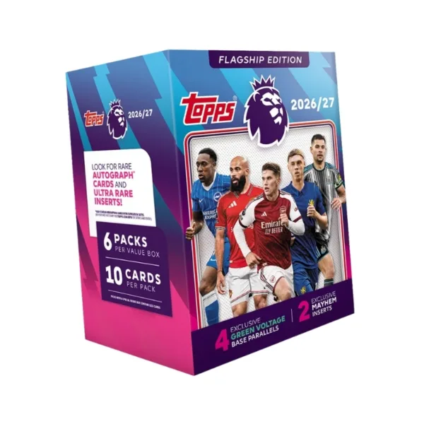 Topps Flagship Premier League 2026/27 Value Box 6 Packs – PL26-VB1