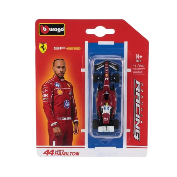Bburago 1:64 Scuderia Ferrari SF-25 #44 Lewis Hamilton F1 Model Car – 18-56801 (#44)