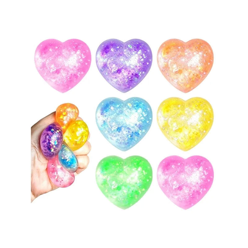 Assorted Cool Mix Super Gel shiny hearts, each 6cm, displayed in a point-of-purchase box.