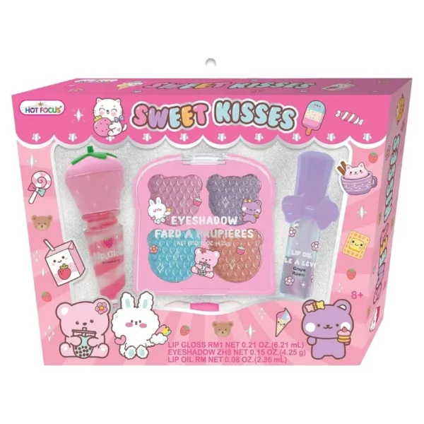 Hot Focus: Sweet Kisses Eyeshadow With Lip Gloss and Gel Set – 083CR