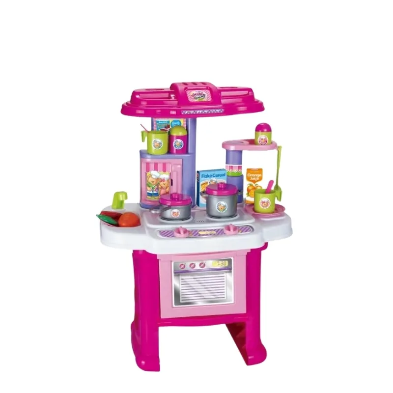 A vibrant kitchen toy set equipped with sound and light features, encouraging creative play for children.