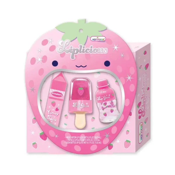 Hot Focus: Strawberry Liplicious Lip Gloss 3pcs – 091SB