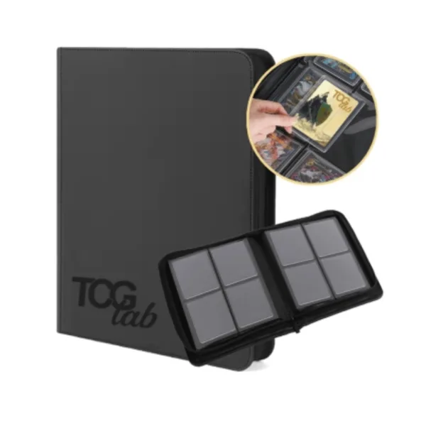 TcgLab Toploader Album Zippered Binder Holds 112 Toploaders (Black) – 390854